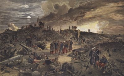 Ruinen des Malakoff-Redoubts nach seiner Eroberung durch die Franzosen, Belagerung von Sewastopol, 8. September 1855 von European School